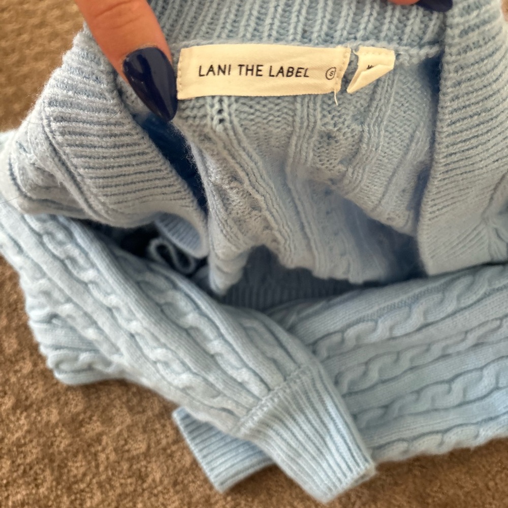 Lani The Label Light Blue Cable Knit Sweater